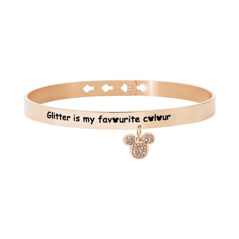Bangle Lady Message Acciaio Rosato Disney e Cristalli - Bracciali Donna | Stroili