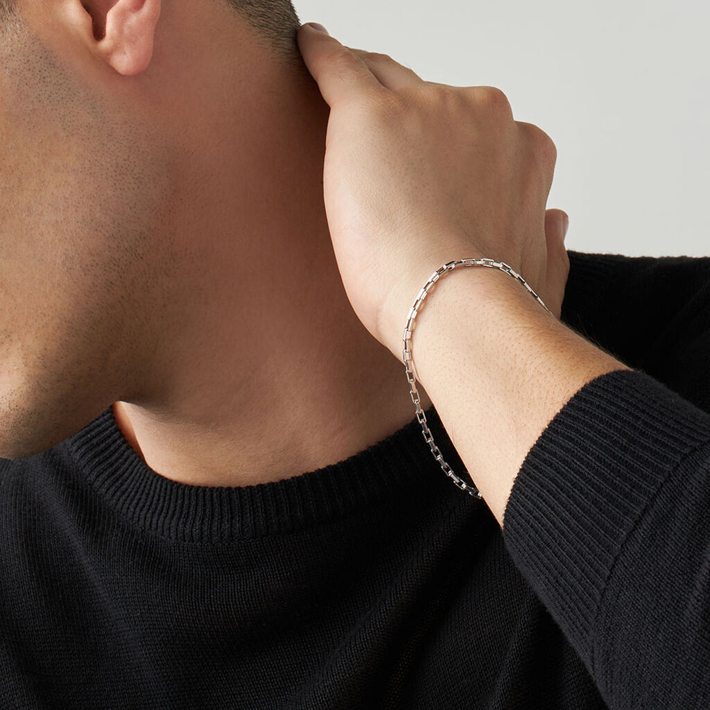 Bracciale Catena L'homme Or Oro Bianco - Bracciali Uomo | Stroili