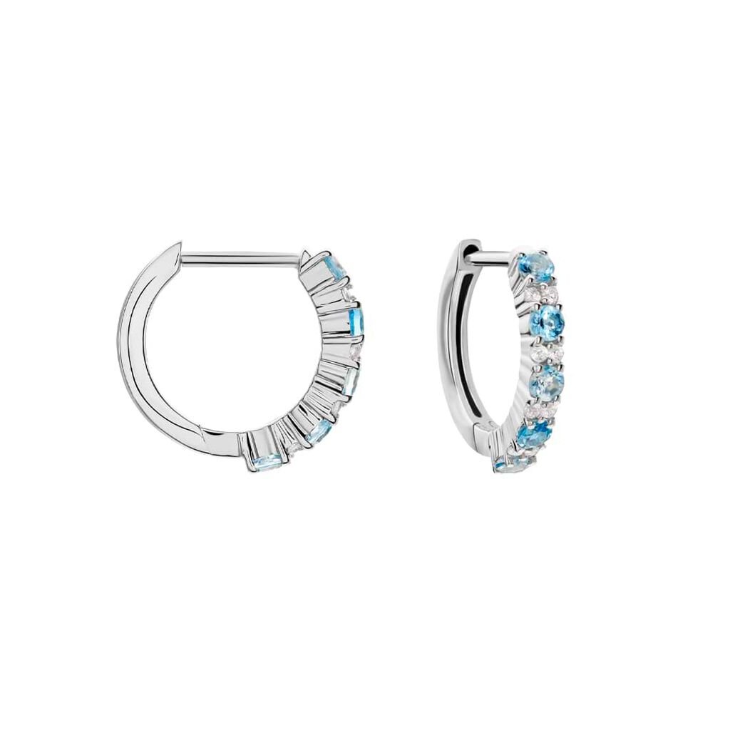 Orecchini A Cerchio Amélie Oro Bianco Topazio Cubic Zirconia - Orecchini a Cerchio Donna | Stroili