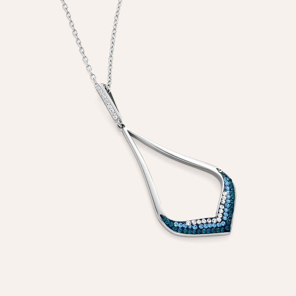 Collana Aura Acciaio Cristallo