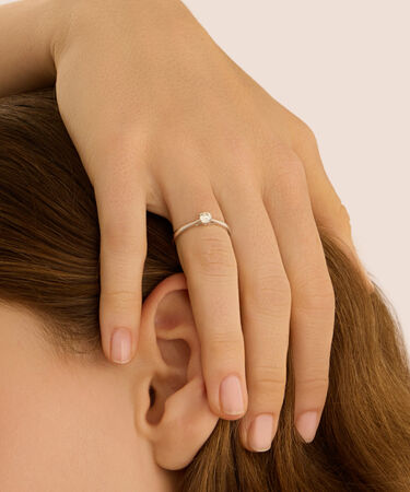 Anello Solitario Grace Oro Bianco Diamante