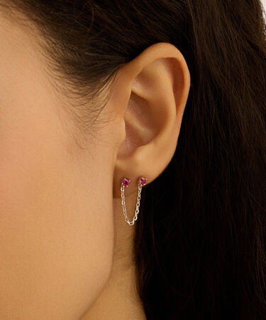 Mono Orecchino Lobo Punto Luce Silver Rainbow Argento Rodiato Cubic Zirconia