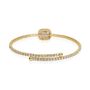 Bangle in metallo dorato e strass con gemma arancione