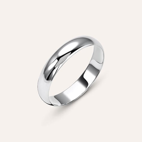 Fede Mantovana Leggera 4 mm Oro Bianco - Anelli con Incisione Unisex | Stroili