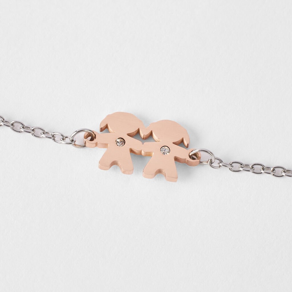 Bracciale Lady Chic Acciaio Bicolore Bianco / Rosa Cristallo - Bracciali Donna | Stroili