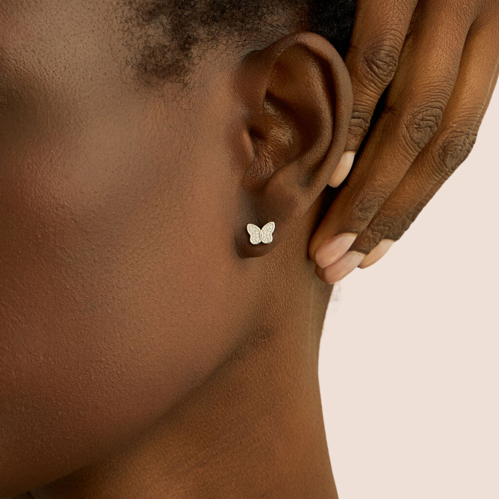 Orecchini Lobo Silver Moments Argento Rodiato Cubic Zirconia