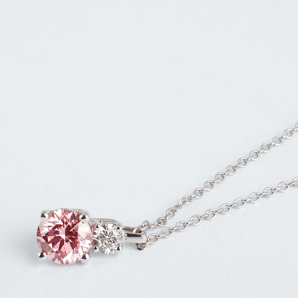 Collana Doppio Punto Luce Diamade Oro Bianco Diamante Lab-Grown