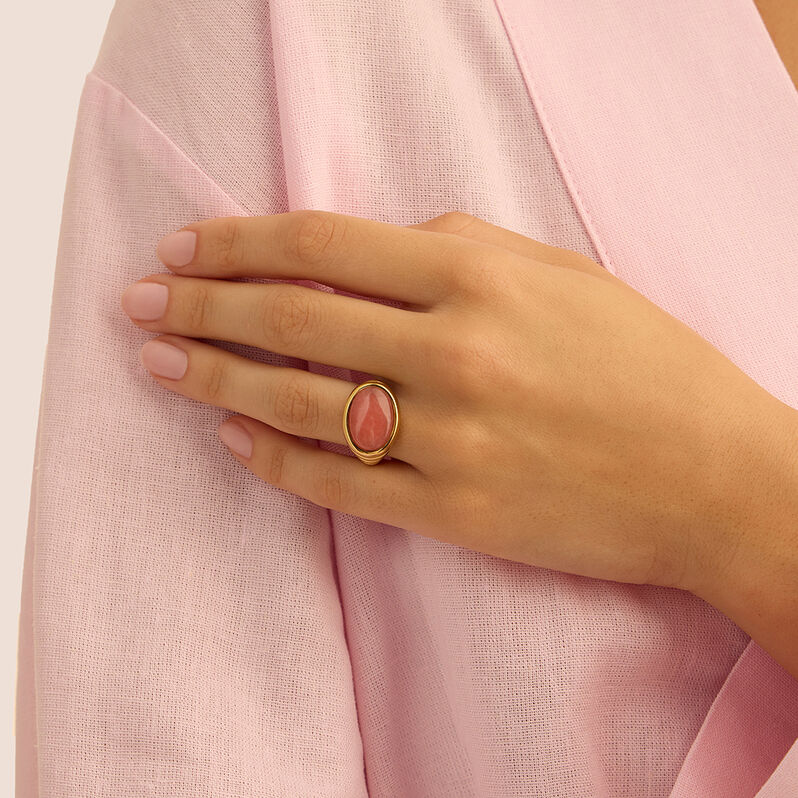 Anello Fascia Radiance Acciaio Dorato Agata - Anelli con Pietre Donna | Stroili