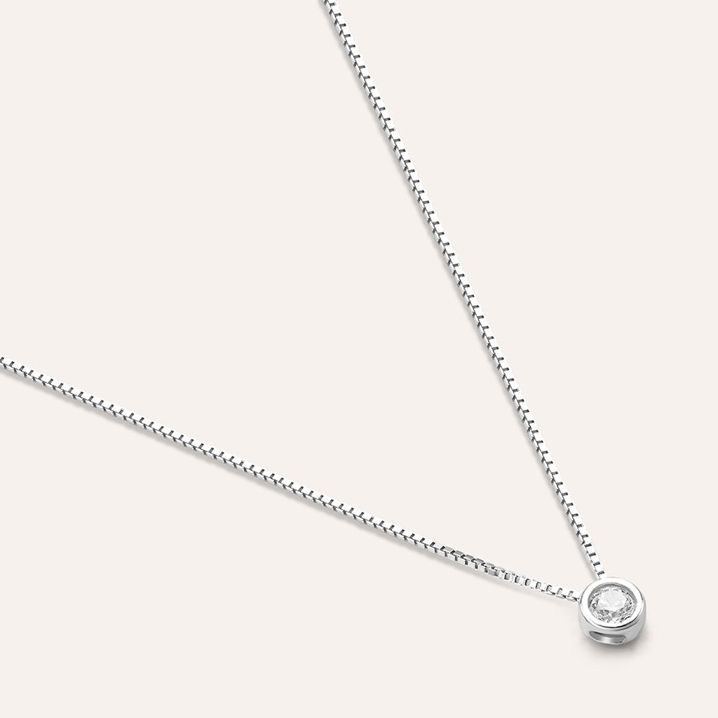 Collana Punto Luce Claire Oro Bianco Cubic Zirconia