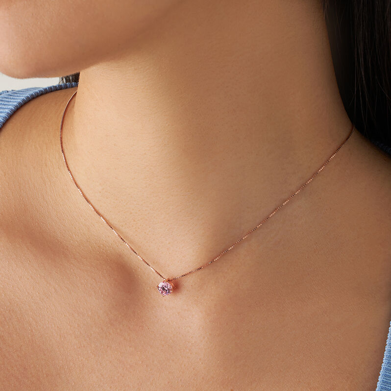 Collana Punto Luce Silver Rainbow Argento Rosa Cubic Zirconia - Collane Punto Luce Donna | Stroili