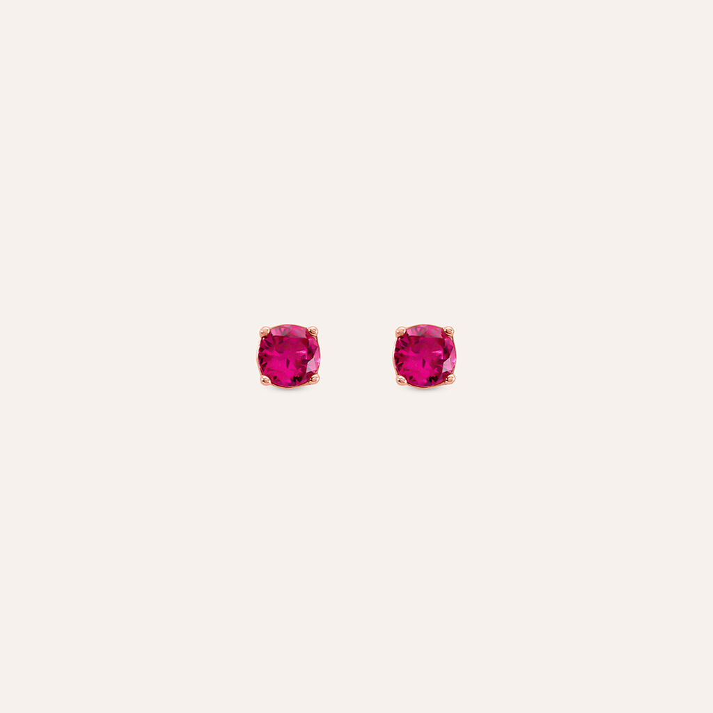 Orecchini Lobo Punto Luce Silver Rainbow Argento Rosa Cubic Zirconia