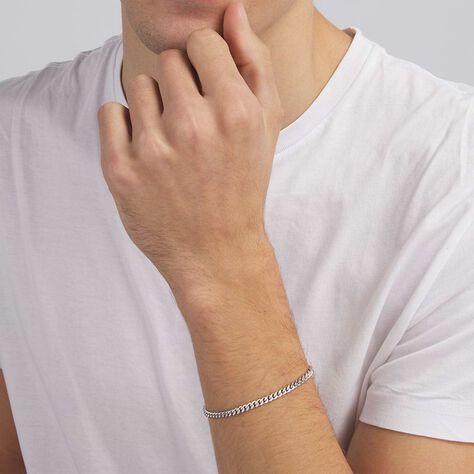 Bracciale Catena Gentleman Argento Rodiato - Bracciali Uomo | Stroili