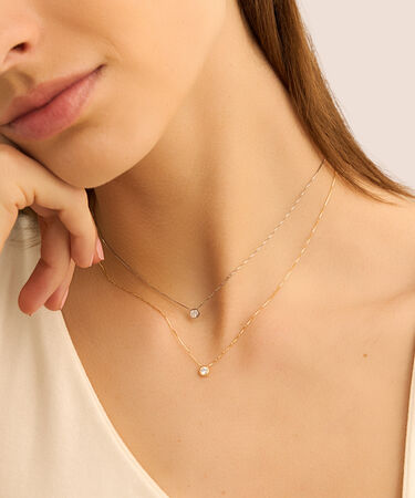 Collana Punto Luce Claire Oro Bianco Cubic Zirconia