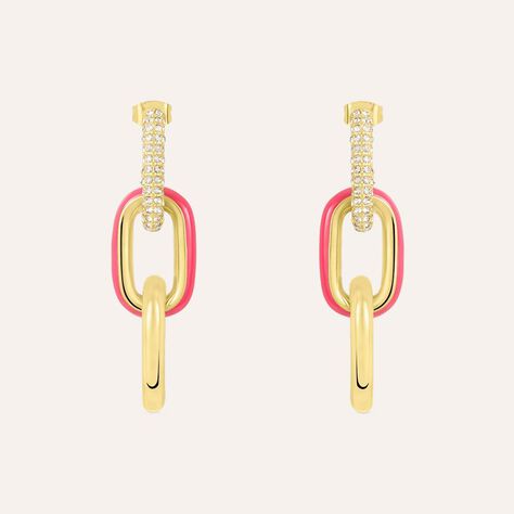 Orecchini Pendenti Lady Sweet Acciaio Dorato Cristallo - Orecchini Pendenti Donna | Stroili