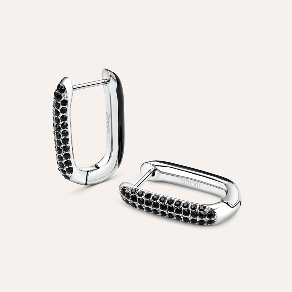 Orecchini A Cerchio Lady Sweet Acciaio Cristallo