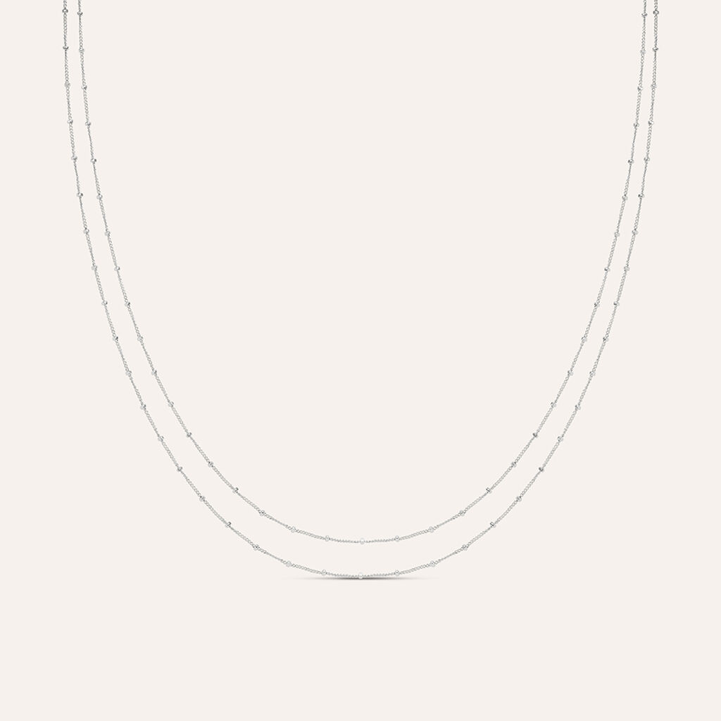 Collana Doppio Filo Silver Collection Argento Rodiato