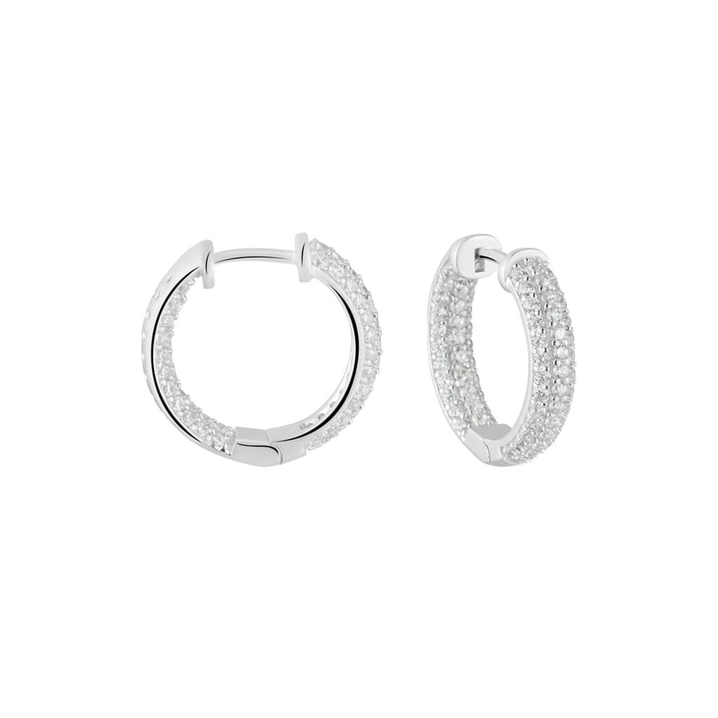 Orecchini A Cerchio Silver Shine Argento Rodiato Cubic Zirconia - Orecchini a Cerchio Donna | Stroili