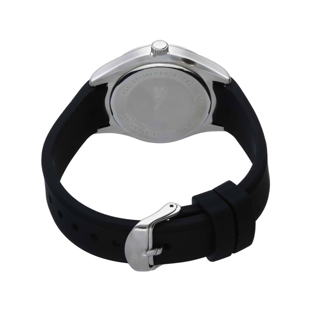 Wimbledon orologio in acciaio con quadrante bianco e cinturino in silicone nero - Orologi per Prima Comunione Uomo | Stroili