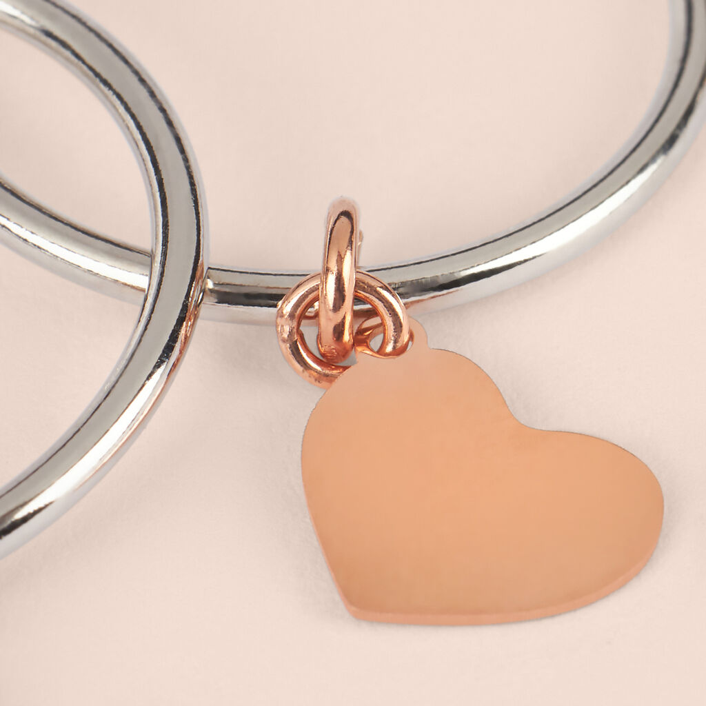 Orecchini A Cerchio Silver Collection Argento Bicolore Bianco / Rosa