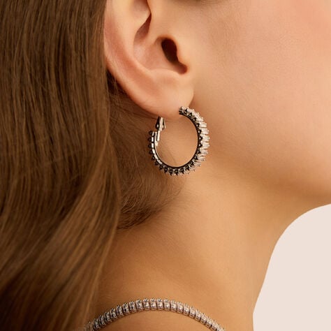 Orecchini A Cerchio Romantic Shine Metallo Cristallo - Orecchini a Cerchio Donna | Stroili