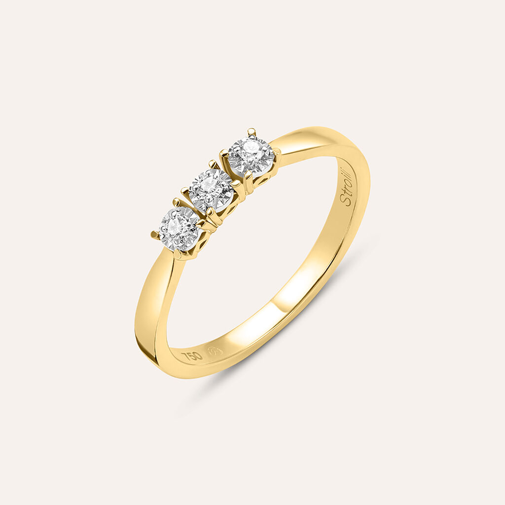 Anello Trilogy Diamotion Oro Giallo Diamante - Anelli con Pietre Donna | Stroili