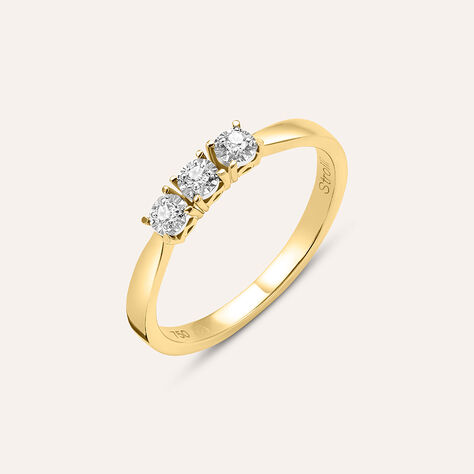 Anello Trilogy Diamotion Oro Giallo Diamante - Anelli con Pietre Donna | Stroili
