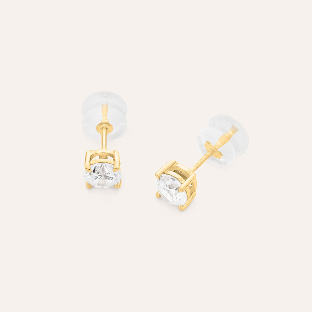 Orecchini Lobo Punto Luce Claire Oro Giallo Cubic Zirconia - Orecchini a Lobo Donna | Stroili