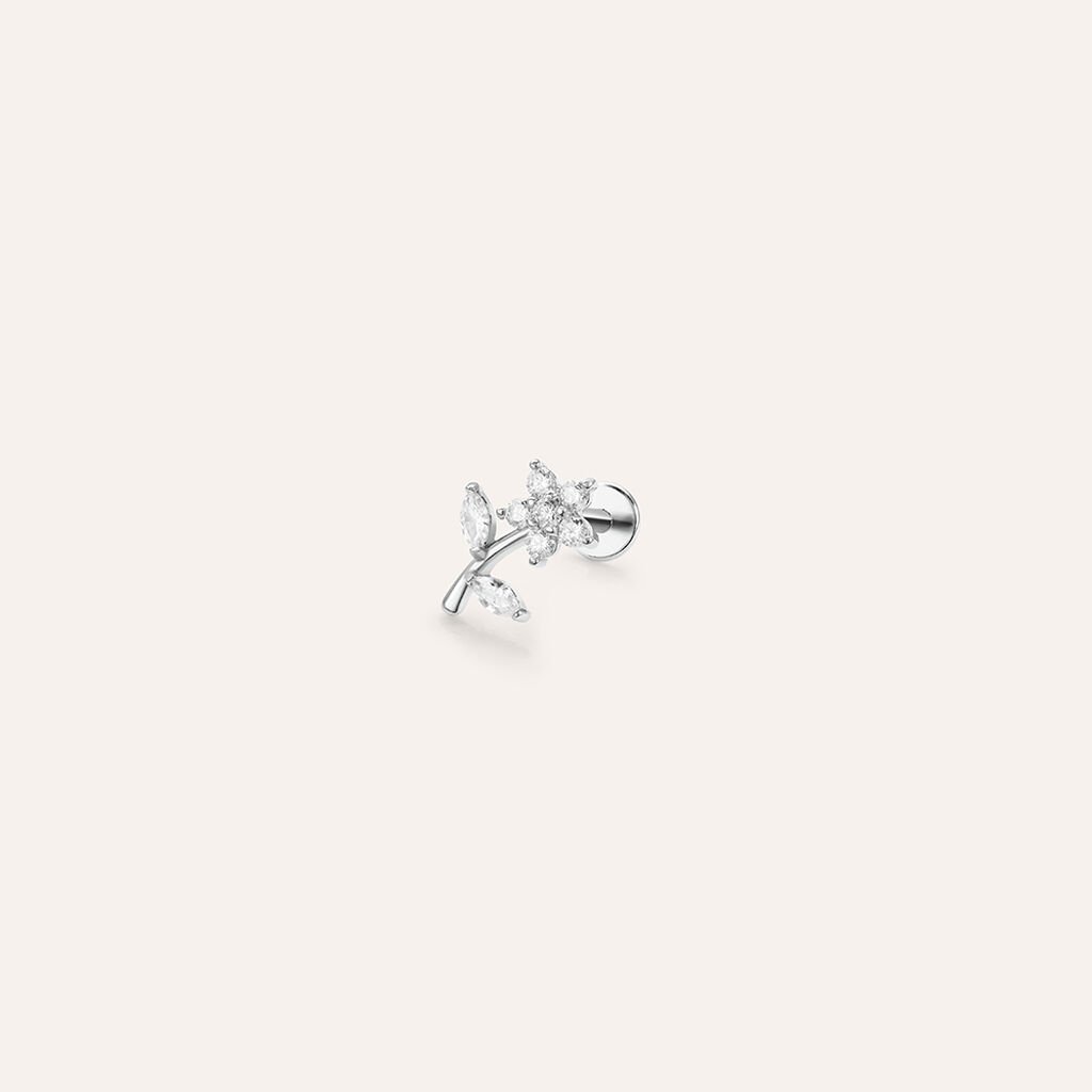 Piercing Orecchio Moonlight Titanio Bianco Cubic Zirconia