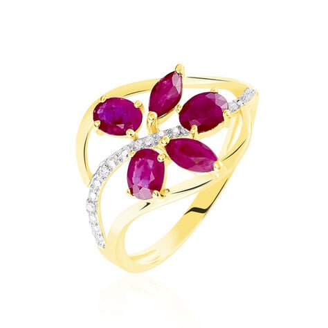 Anello Fantasia Charlotte Oro Bicolore Rubino Diamante - Anelli con Pietre Donna | Stroili