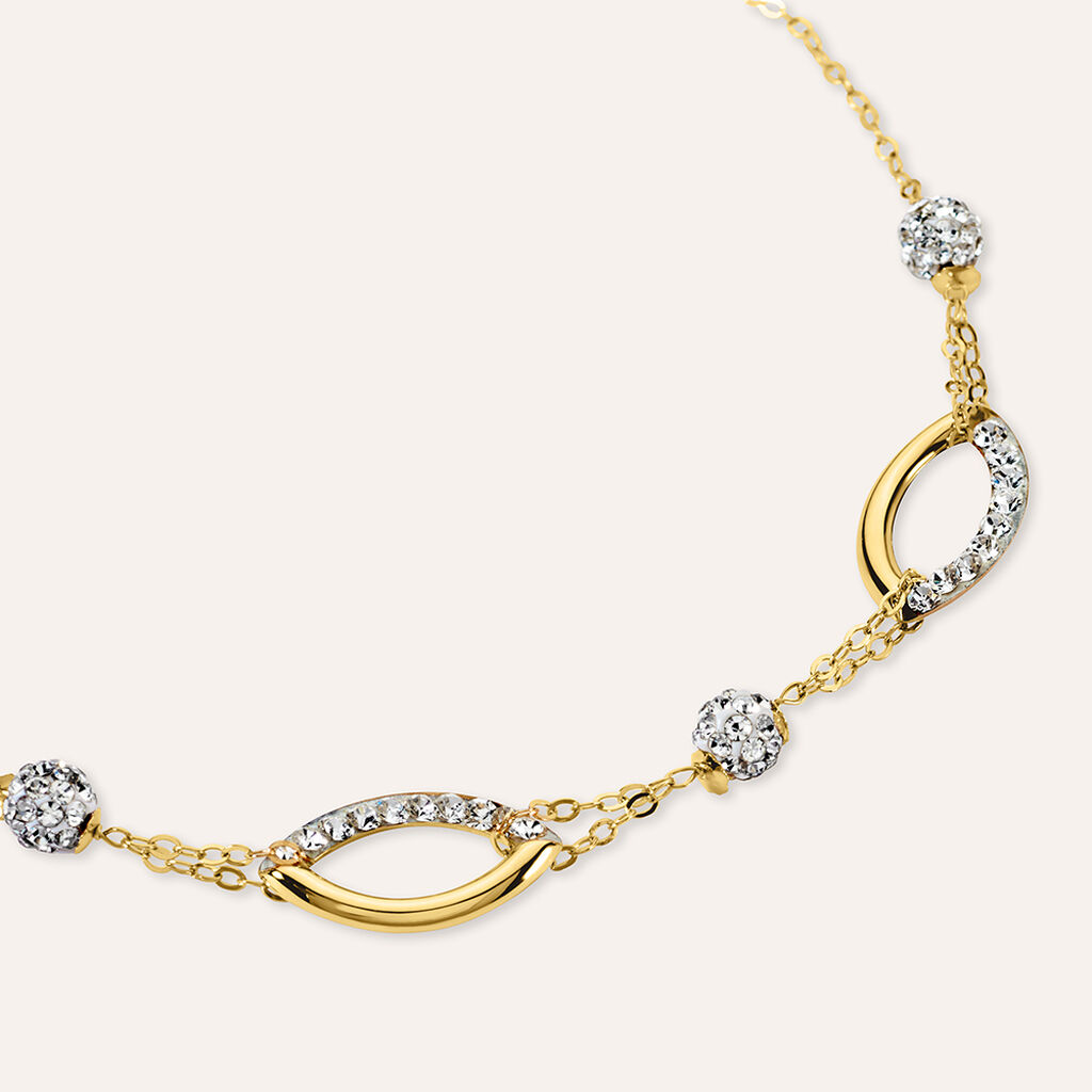 Bracciale Crystal Gold Oro Bianco Cristallo