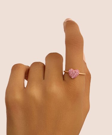 Anello Fantasia Aura Acciaio Rosa Cristallo