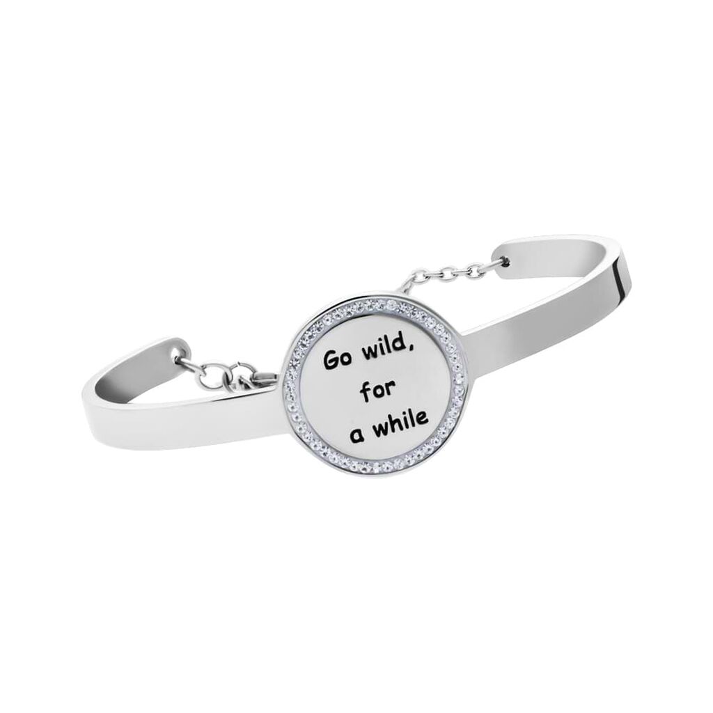 Bangle Go wild for a while a forma di cuore in acciaio e strass - Bracciali Donna | Stroili