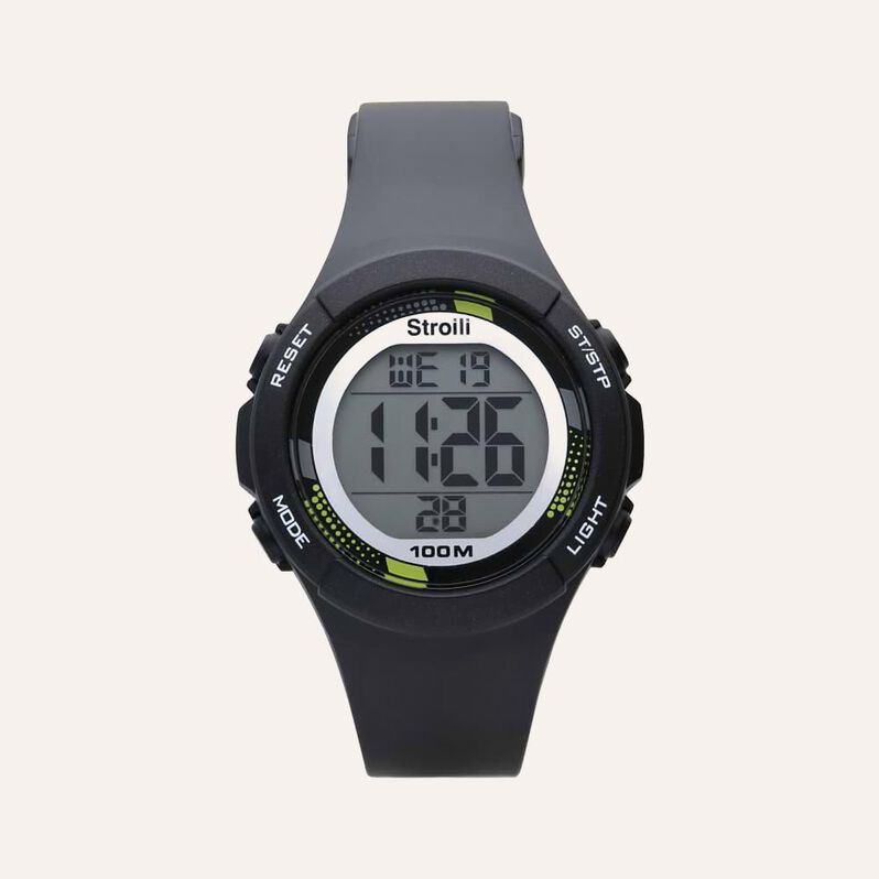 Baltimora Cronografo digitale in silicone nero e acciaio - Orologi per Prima Comunione Uomo | Stroili