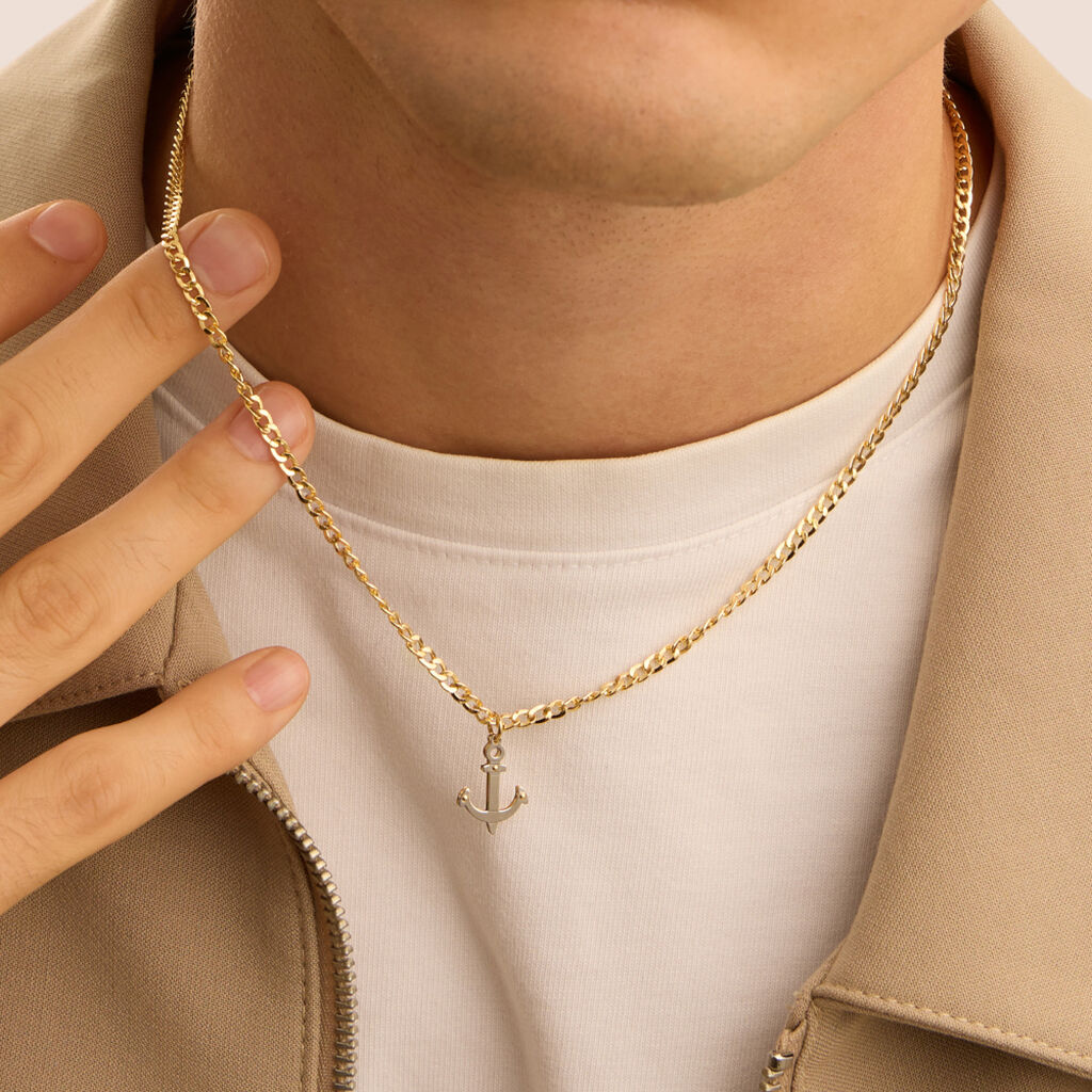 Pendente Oro Uomo Oro Bicolore