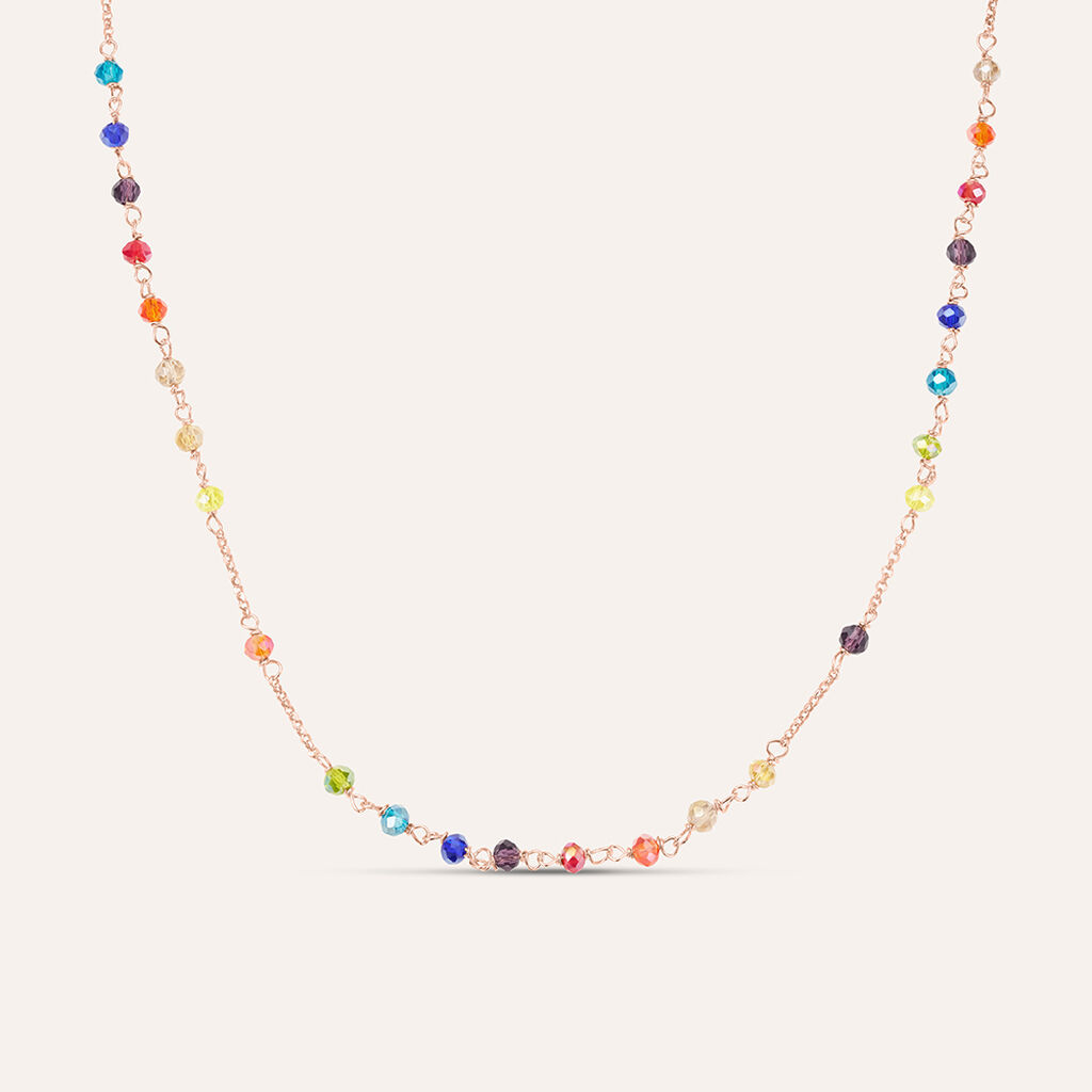 Collana Silver Collection Argento Rosa Cristallo