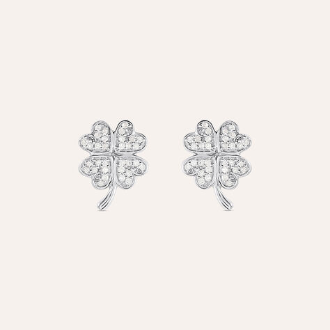 Orecchini Lobo Sophia Oro Bianco Diamante - Orecchini a Lobo Donna | Stroili