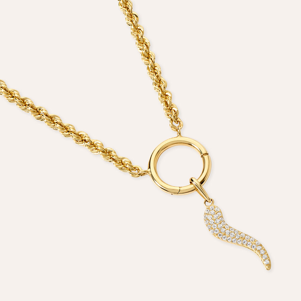 Pendente Po&egrave;me Oro Giallo Cubic Zirconia