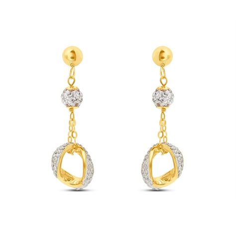 Orecchini Pendenti Christelle Oro Giallo Cristallo - Orecchini Pendenti Donna | Stroili