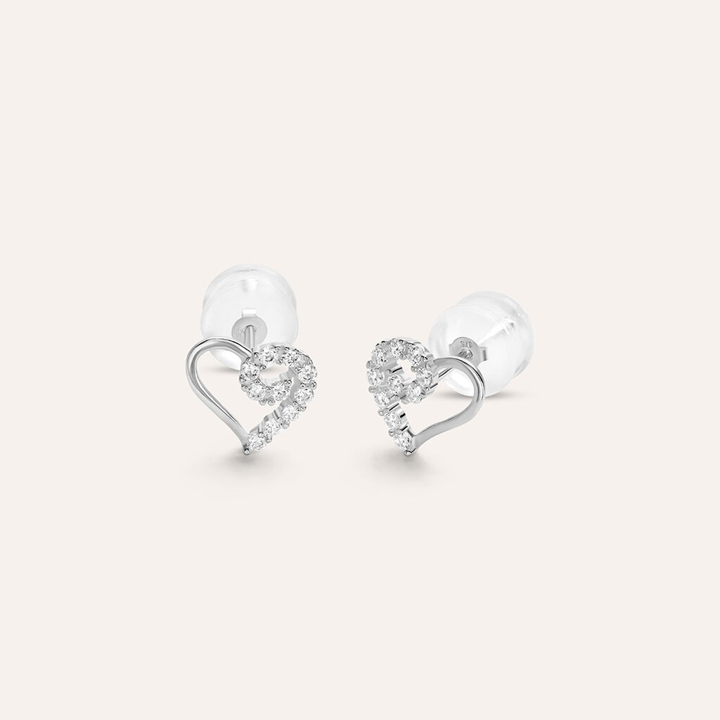 Orecchini Lobo Bon Ton Oro Bianco Cubic Zirconia - Orecchini a Lobo Donna | Stroili