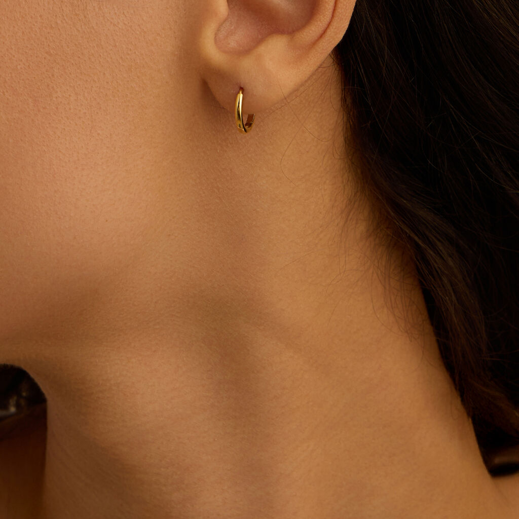 Orecchini A Cerchio Radiance Acciaio Dorato