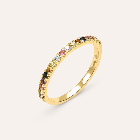 Anello Riviere Amélie Oro Giallo Cubic Zirconia Ametista Citrino Topazio Peridoto Tormalina - Anelli Riviere Donna | Stroili