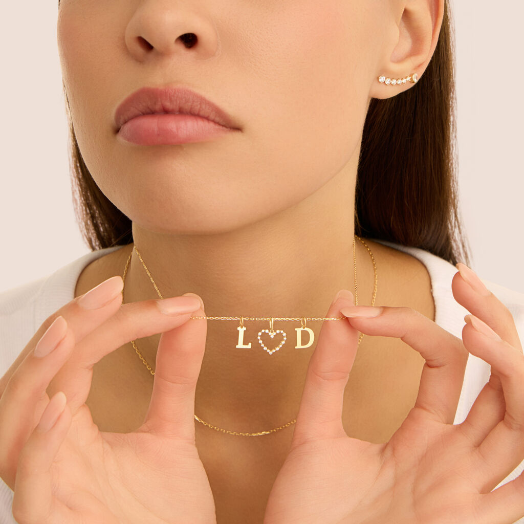 Pendente Po&egrave;me Oro Giallo Cubic Zirconia