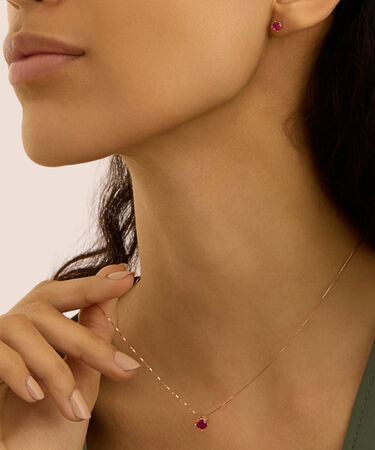 Collana Punto Luce Silver Rainbow Argento Rosa Cubic Zirconia