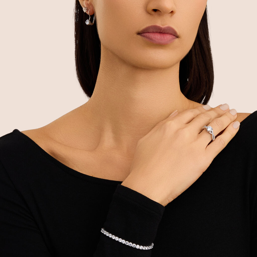 Bracciale Tennis Silver Elegance Argento Rodiato Cubic Zirconia