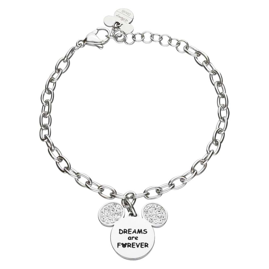 Bracciale Mickey Mouse & Friends Acciaio Cristallo - Bracciali con Incisione Donna | Stroili