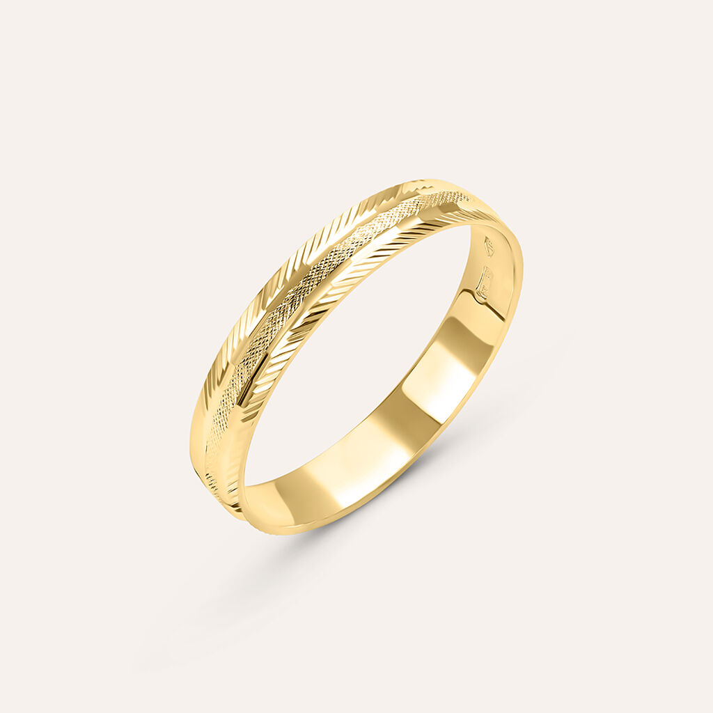 Fede Classica Diamantata 3 mm Oro Giallo