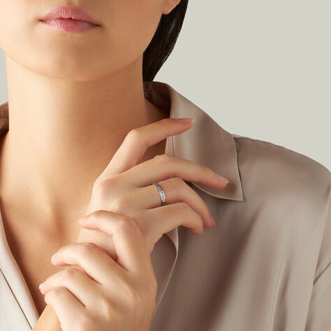 Fede Classica Diamantata 3 mm Oro Bianco - Anelli con Incisione Donna | Stroili