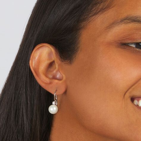 Orecchini Pendenti Silver Pearls Argento Rodiato Perla sintentica Cubic Zirconia - Orecchini Pendenti Donna | Stroili