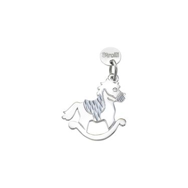 Charm in argento rodiato diamantato