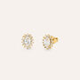 Orecchini Lobo Silver Glow Argento Dorato Cubic Zirconia